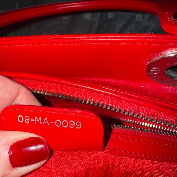 Christian Dior Lambskin Cannage Large Red Lady Dior Shoulder Bag - Picture 12 of 12